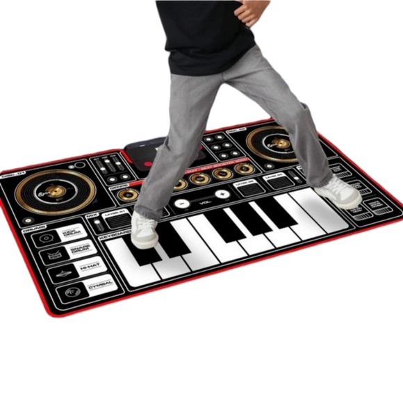 FAO Schwarz Giant Electronic DJ Mixer Mat with Piano Keyboard & Turntable - Picture 1 of 3